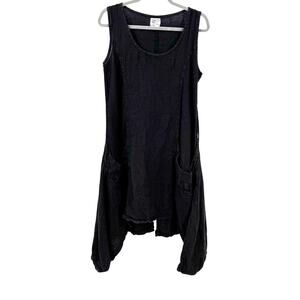 Completo Lino by Arthurio 100% Linen Tunic Top L Asymmetric Lagenlook Indie